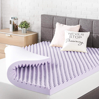 Surmatelas en mousse à mémoire de forme alvéolée de 3 pouces, meilleur prix, housse amovible, infusion apaisante de lavande, certifié OEKO-TEX pour hôtels