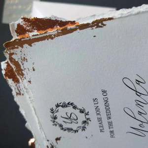 Fully Custom Sculpted <b>Embossing</b> Floral Luxury Wedding Valentine's Day Invitations Gold Stamping 5x7in Recyclable Paper - Product Image 4