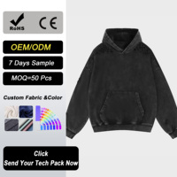 Sweat-shirts d'hiver personnalisables pour hommes, en coton, coupe oversize, respirants, effet vieilli, vente en gros