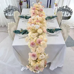 MY06 Wedding Table Centerpiece Champagne Rose Wedding Flowers Wedding Arrangement Decoration Flower Ball Table Runner