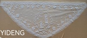 सफेद जाल फीता पर कस्टम काला चर्च घूंघट चैपल मस्लिन महिला घूंघट कारखाने - Product Image 6