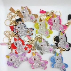 Nuevo Llavero con Colgante de Cachorro de Dibujos Animados con Pedrería de Terciopelo Coreano, Accesorios de Borla de Unicornio, Regalo para Niños, Aleación Brillante - Product Image 2