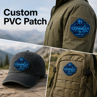 Écusson PVC 3D personnalisé bleu avec logo Boussole Montagne, badge en caoutchouc pour uniforme d'équipe de conférence, sac à dos, équipement de plein air