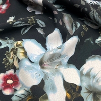 Tissu de robe pour femme personnalisé Polyester 125Gsm Koshibo matériau doux tissu crêpe Koshibo impression numérique Styles de conception de fleurs