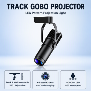 โปรเจคเตอร์โกโบแบบรางขายดี พร้อมซูม ฉายโลโก้ลูกค้า โปรเจคเตอร์ LED สำหรับโฆษณา - Product Image 1