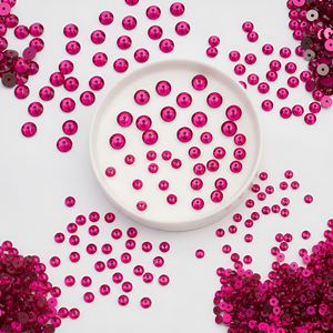 Perles de strass à coudre Dazzling YAXI Modèle 289, 5 mm, en résine époxy rose indien, à dos plat, trou <span class=keywords><strong>central</strong></span>, pour boîte à bijoux - Product Image 2