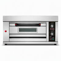 Oven Listrik Komersial Single Deck 2 Tray Stainless Steel dengan Kontrol Suhu Digital untuk Toko Roti