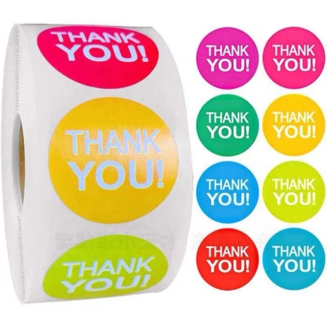Custom Round Adhesive Colored Circle Direct Thermal Sticker Label Thermal Label Roll for Packaging and Branding - -OEM Accept!