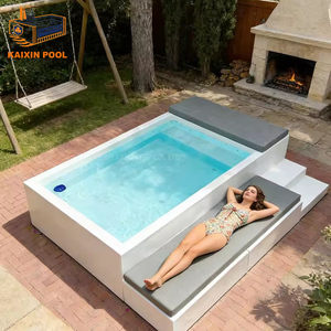 Comprar Piscina Elevada de Fibra de Vidrio Barata, Pequeña, Rectangular para Exterior con Sofá, Tipo Jacuzzi y Spa - Product Image 3