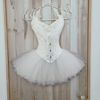 Ensemble de robe corset à plumes vintage, bustier, jupe tutu pour femmes et filles, costume d'ange cygne pour jeux de rôle, tenue de fête de carnaval, tenue de spectacle