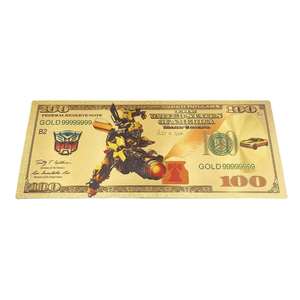 Nouvelle collection de billets commémoratifs <span class=keywords><strong>Transformers</strong></span> sur le thème des films américains, plaqués or 24 carats, en feuille d'or, cadeau de collection - Product Image 5