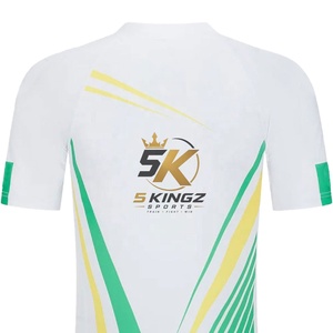 5 SPORTS Men's Fitted RashGuard White Sublimation Print Moisture Spandex / Polyester Wicking MMA Training <b>Top</b> - Product Image 5