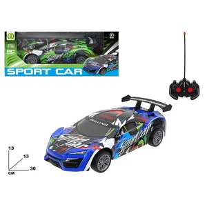 รถสปอร์ตบังคับวิทยุ ขนาด 1:16 ของเล่นเด็ก ยาว 30 ซม. สีฟ้า-เขียว พร้อมรีโมทคอนโทรล - Product Image 1