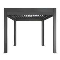 Pergola et tonnelles modernes Gumei en aluminium 3x3m, 3x4m, 3x5m, 4x4m, 5x3m, 6x4m avec supports extérieurs et pergola bioclimatique à lames orientables