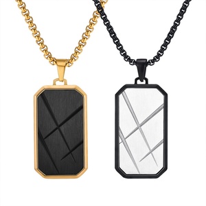 High Quality Jewelry Gold Plated Stainless Steel Geometric Pendant Necklace for <b>Men</b> - Product Image 4