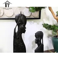 ديكور المنزل الحديث تمثال امرأة أفريقية مجردة الجسم النحت