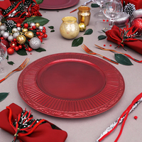 Assiette de présentation en PP de 13 pouces, motif végétal peint à la main, pour décoration de table à domicile et de mariage, achat en gros