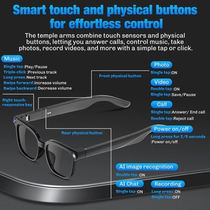 Gafas Inteligentes con IA y Cámara, Gafas con Cámara HD de 8MP Antivibración, Grabación de Video, Traducción en Tiempo Real, <span class=keywords><strong>Audio</strong></span> de Oreja Abierta - Product Image 4