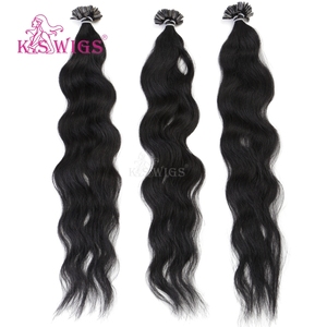 K.SWIGS 1 #   Extensions de cheveux naturels noirs 100% vierges, ondulés, pré-collés, cuticules alignées, en vrac, vente en gros, pointes en U - Product Image 4