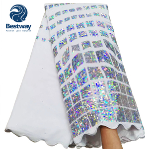 Bestway 2023 đôi chất liệu lưới sequin thêu nhung nặng vải ren - Product Image 5