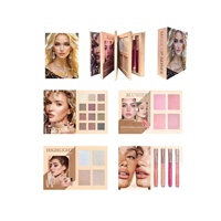 Palette de maquillage tout-en-un à 4 couches, effet mat, brillant, blush, illuminateur, gloss à lèvres