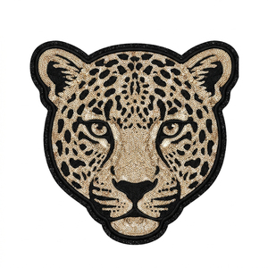 Parches Bordados Personalizados al por Mayor, Grandes, de Animales Salvajes, con Lentejuelas Brillantes y Chenilla, Autoadhesivos para Ropa - Product Image 3