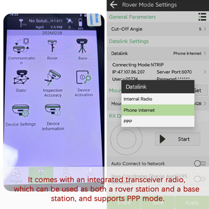 Alpha 5W Base Station Version Built-in 5W Radio Alpha G3X Dual-<b>Camera</b> Vision RTK Station IP67 5G/4G - Product Image 4