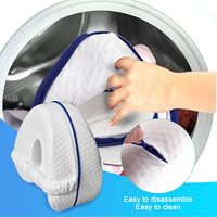Oreiller pour les jambes en mousse à mémoire de forme en forme de cœur pour soulager la douleur au dos, aux genoux et aux jambes, pour dormir sur le côté, coussin ergonomique pour les genoux pour les dormeurs latéraux