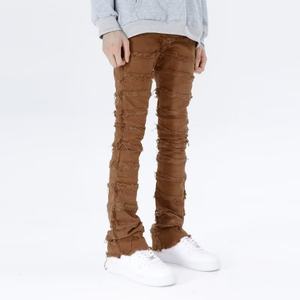 Nouvelle Arrivée - Jean Flare Slim Vintage Uni Grande Taille pour Homme - Style Urbain - Product Image 5