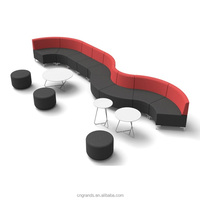 Ensemble de canapés modulaires modernes en forme de U, canapé d'angle rembourré en velours pour le bureau, le hall d'accueil, la salle d'attente, la zone de détente