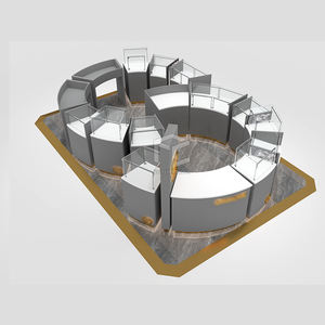 เคาน์เตอร์เครื่องประดับเงินสีทองดีไซน์ตู้โชว์กระจกสำหรับหน้าร้านห้างสรรพสินค้าตามสั่ง - Product Image 4