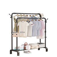 Porte-vêtements simple à double tige antirouille avec crochets porte-vêtements peu encombrant pour la maison chambre à coucher porte-vêtements pour le stockage des manteaux