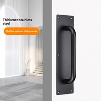 Poignée de porte en acier inoxydable épaissi ; poignée de porte en bois à montage en surface ; plaque de poussée ; poignée de passage pour porte coupe-feu ; porte coupe-feu