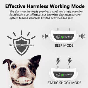 Sistema de cercado eléctrico para perros, collar de adiestramiento para perros, con vibración y pitido, KD-661, inalámbrico, para exteriores - Product Image 2