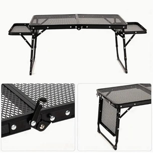 Tavolo da Campeggio Moderno Portatile Pieghevole Leggero e Resistente in Metallo per Barbecue all'Aperto - Product Image 4