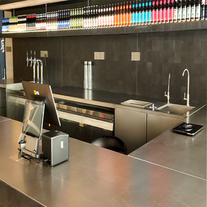 304 Stainless Steel Bar Counter Commercial Custom Bar <b>Table</b> with Storage for Coffee Shop Restaurant <b>Pub</b> Wholesale - Product Image 2