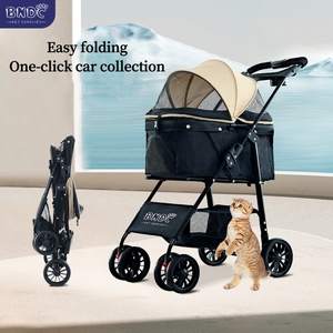 <span class=keywords><strong>Poussette</strong></span> pliable et portable <span class=keywords><strong>pour</strong></span> animaux de compagnie avec tissu confortable, avec plateau et panier de rangement amovible <span class=keywords><strong>pour</strong></span> petits chiens - Product Image 3