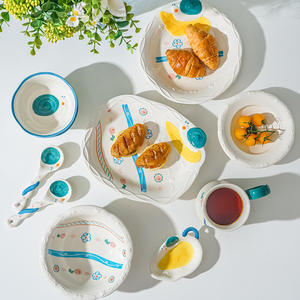 Juego de Tazón y Cuchara de Sopa de Cerámica con Diseño de Caracol, Apto para Microondas, Vajilla Infantil con Diseño Fresco y Lindo - Product Image 2