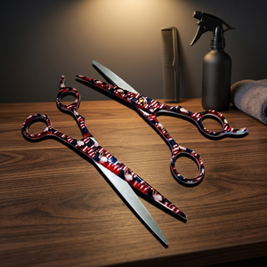 ASAP Stainless Steel Matte Black Right-Handed Hair Scissors <b>Set</b> Professional <b>Barber</b> Shears with Medium Handle for Salon Use - Product Image 4