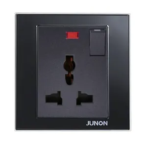 Junon interruptor de luz com tomada, interruptor de parede da lâmpada com indicador de luz