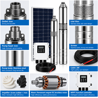 Pompe à eau solaire à vis 3YIS / 4YIS de 3 et 4 pouces, pompe submersible pour puits profond DC avec contrôleur MPPT intégré