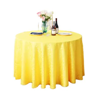 custom hotel home outdoor christmas table cloth polyester 90 in round table cloth yellow protective cover for tables