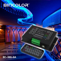 Controlador LED RGB Programable Bincolor BC-380-6A DC12V-24V con Control Remoto Infrarrojo Inalámbrico