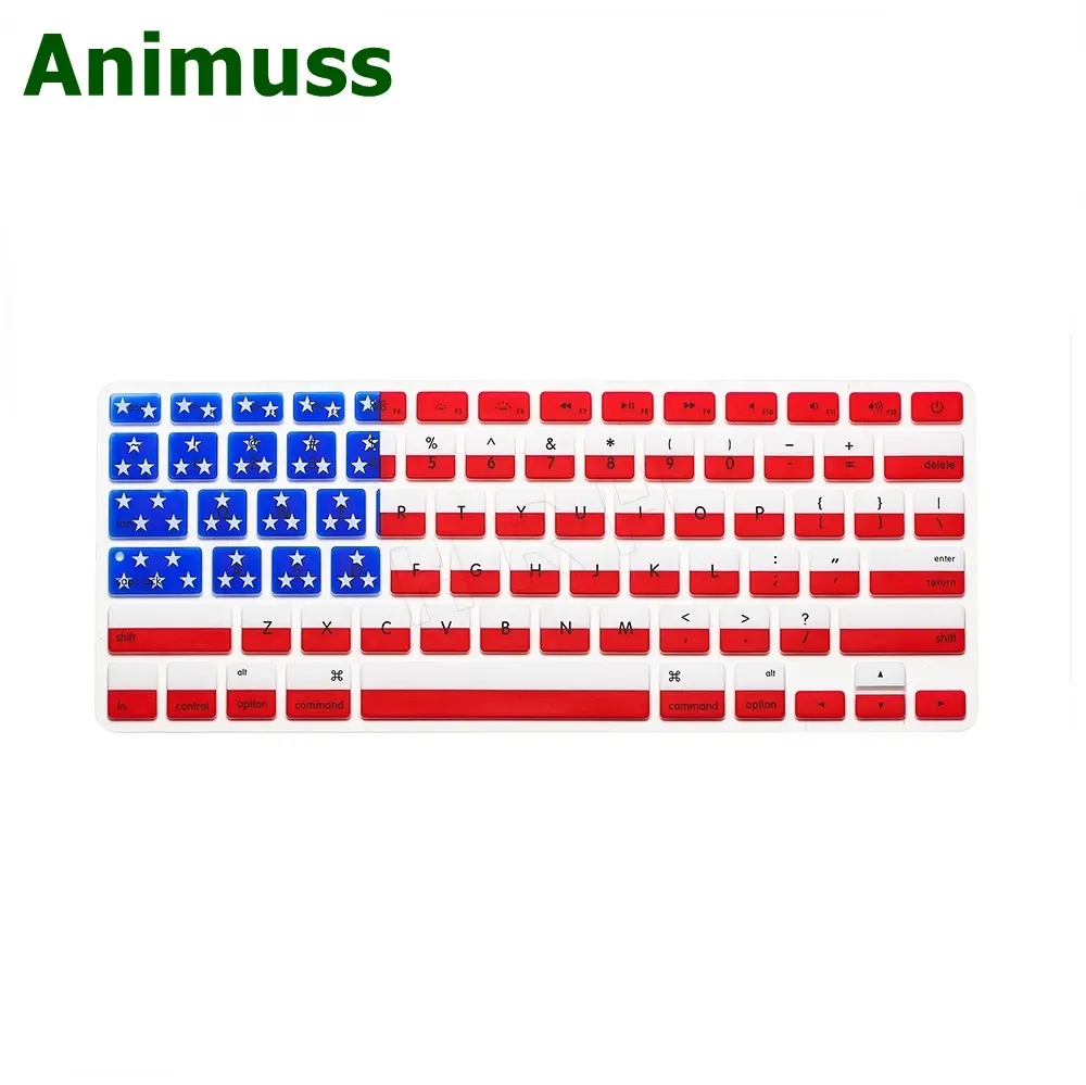 Dustproof waterproof USA FLAG pattern soft Silicone Keyboard film Cover Skin sticker for apple Macbook Pro air 13 15 17 inch
