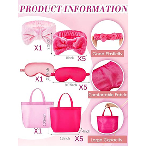 24個キッズフォーガールズ6スパパーティーローブ6トートバッグ6ヘッドバンド6スパマスクガールズスパパーティー用品 - Product Image 3