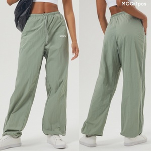 Aoyema da <span class=keywords><strong>donna</strong></span> abbigliamento sportivo Casual ampio e dritto per il Fitness con coulisse tasca anteriore a contrasto di colore da trekking <span class=keywords><strong>pantaloni</strong></span> Cargo da motociclista - Product Image 1