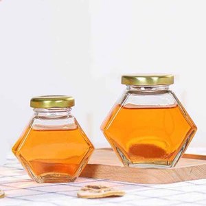 Grado alimenticio 100mL 180ml 280ml Tarro <span class=keywords><strong>de</strong></span> vidrio <span class=keywords><strong>de</strong></span> mermelada <span class=keywords><strong>de</strong></span> miel 380Ml Tarro <span class=keywords><strong>de</strong></span> vidrio poligonal hexagonal con tapa - Product Image 2