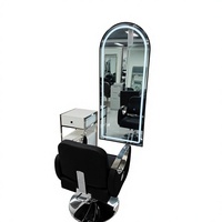 Miroir de salon moderne en acier inoxydable pour studio de coiffure