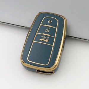 Gold Edge TPU Key Cover Gehäuses chutz für Toyota Land Cruiser Prado Smart Key Remote 2-Tasten-GOLD-Farbzubehör - Product Image 4