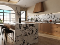 Mobili da Cucina su Misura con Ante in Legno Massello e Installazione a Parete, Realizzati su Ordinazione per Progetti Residenziali